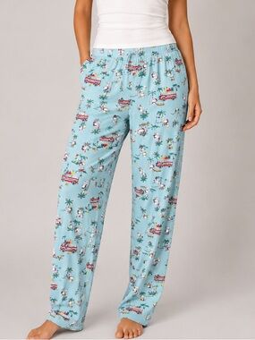 peanuts tropical Christmas Snoopy pajama pants xl blue van